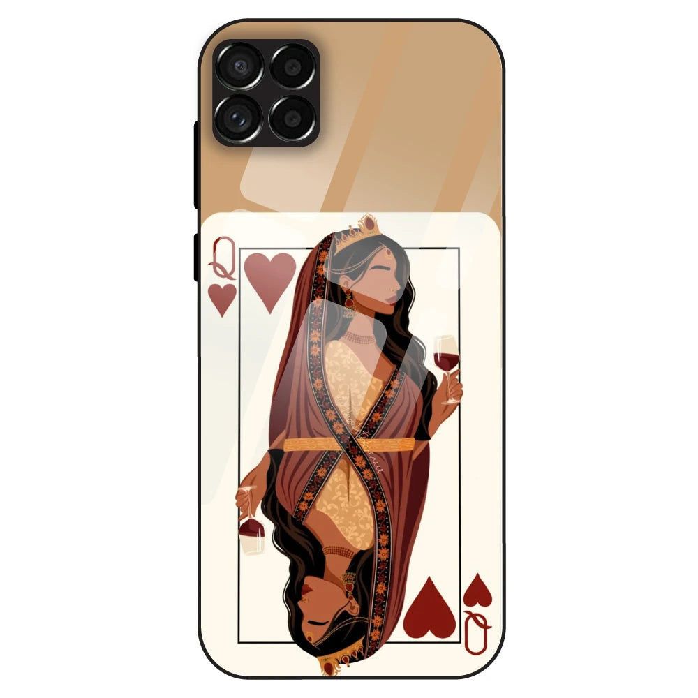 Queen of Hearts Design - Glass Case For Samsung Galaxy M33