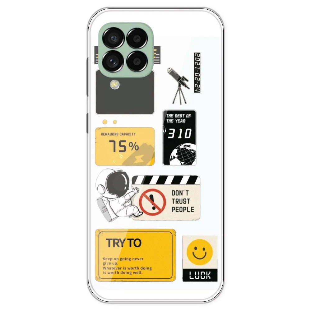 Space - Clear Printed Silicone Case For Samsung Galaxy M33