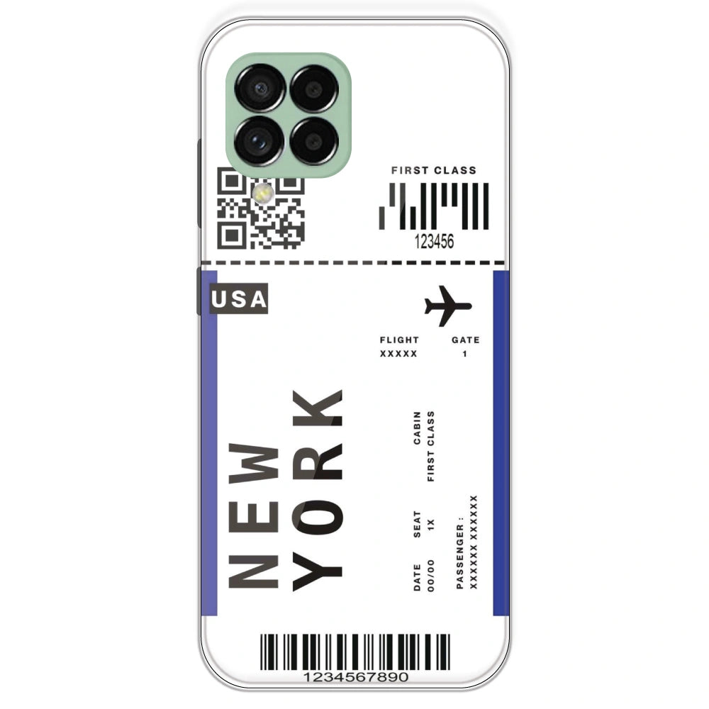 New York Ticket - Clear Printed Silicone Case For Samsung Galaxy M33