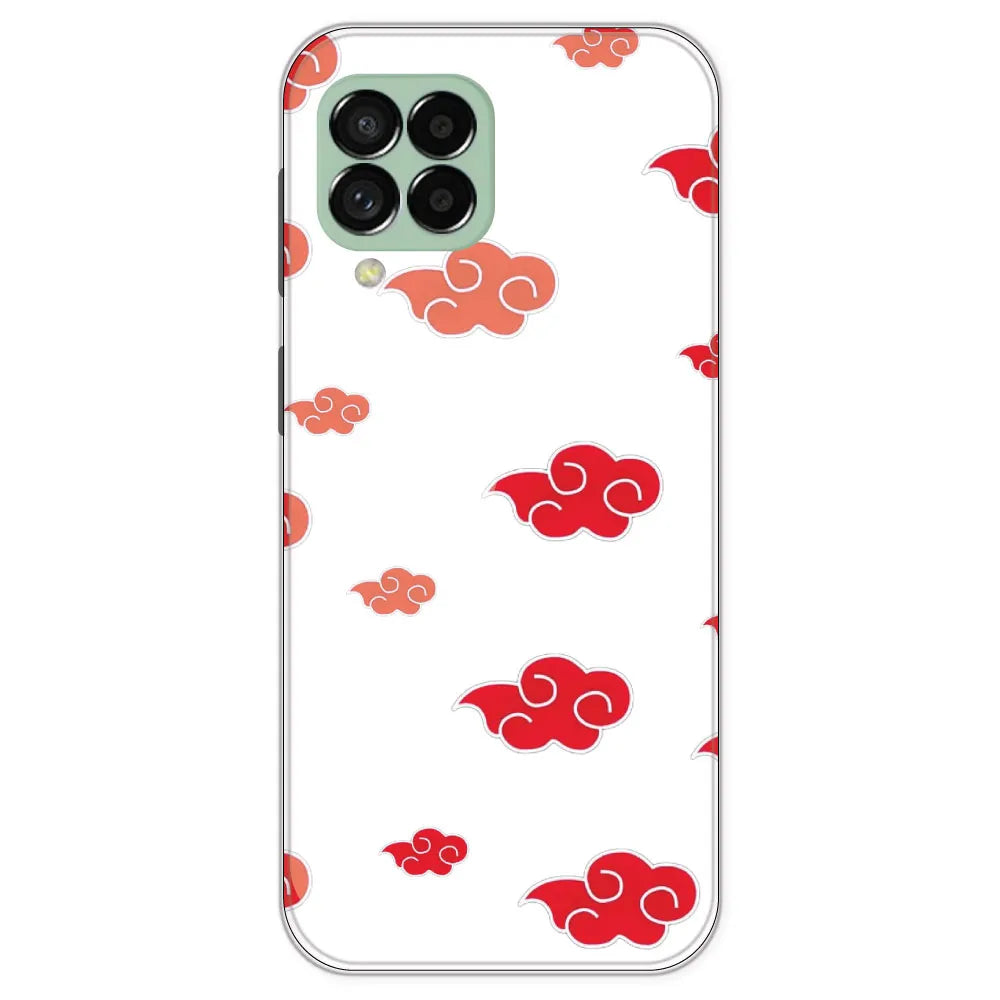 Red Clouds - Clear Printed Silicone Case For Samsung Galaxy M33