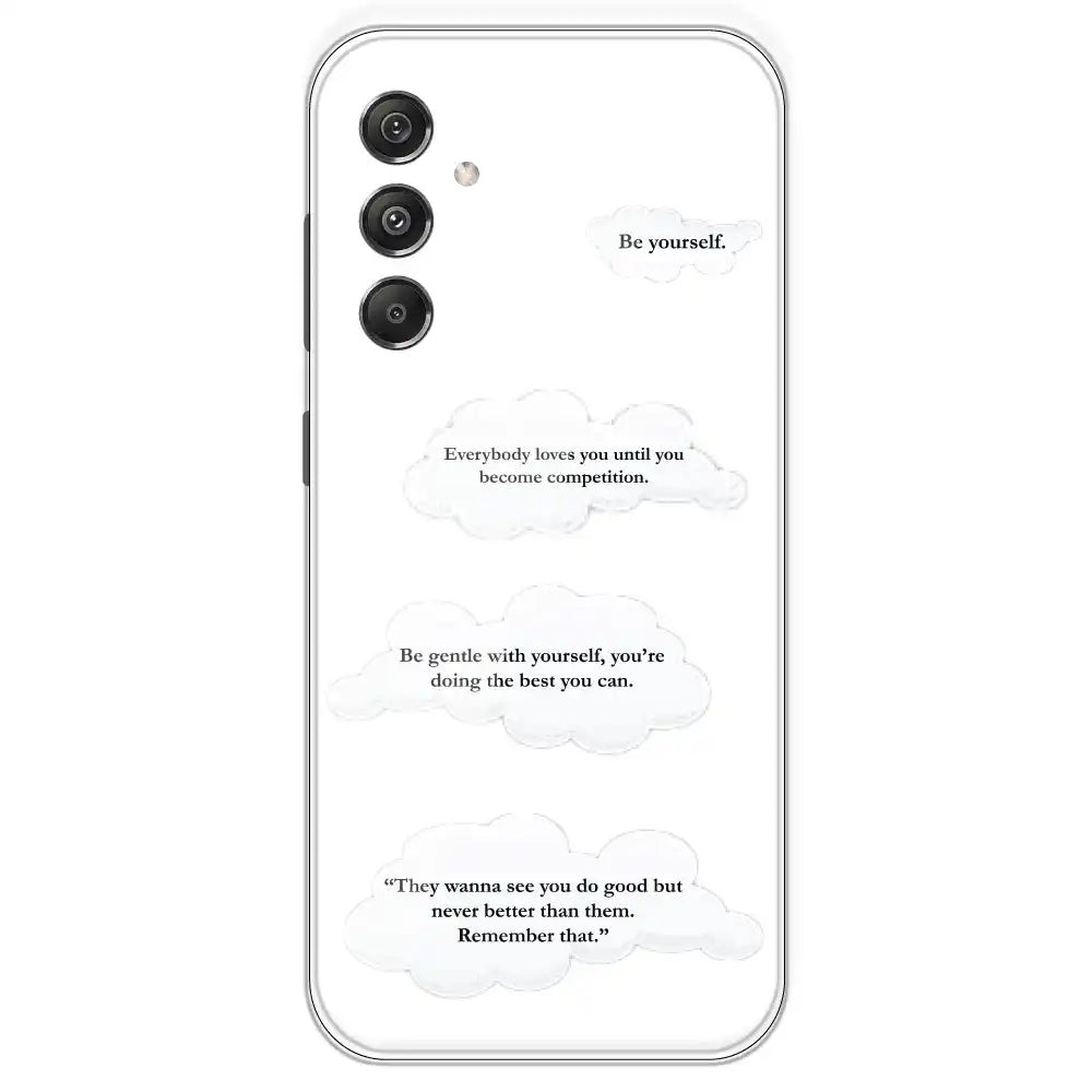 Quotes And Clouds - Clear Printed Silicone Case For Samsung Galaxy M34