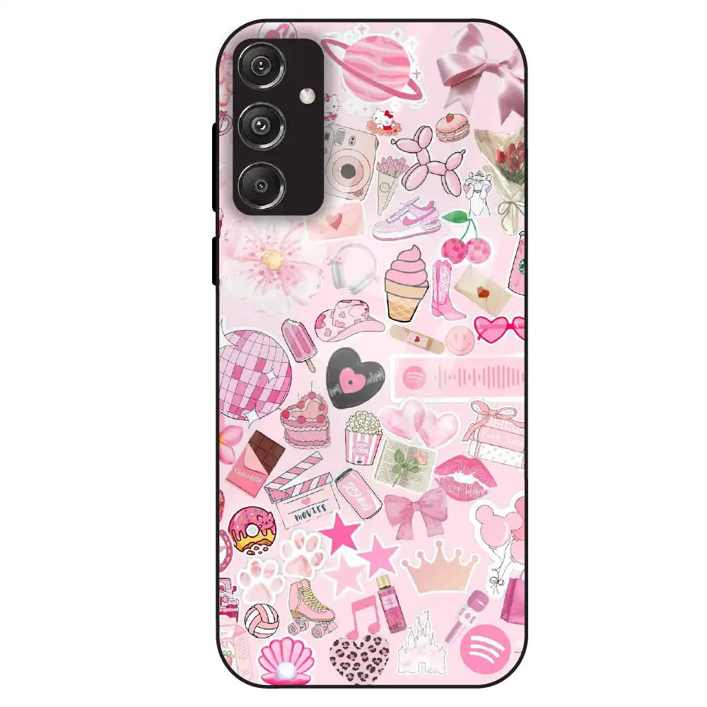 Pink Pop Aesthetic Collage - Glass Case For Samsung Galaxy M34