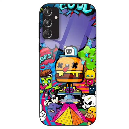 Colorful Graffiti Cartoon - Glass Case For Samsung Galaxy M34