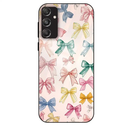 Pastel Bow Pattern - Glass Case For Samsung Galaxy M34