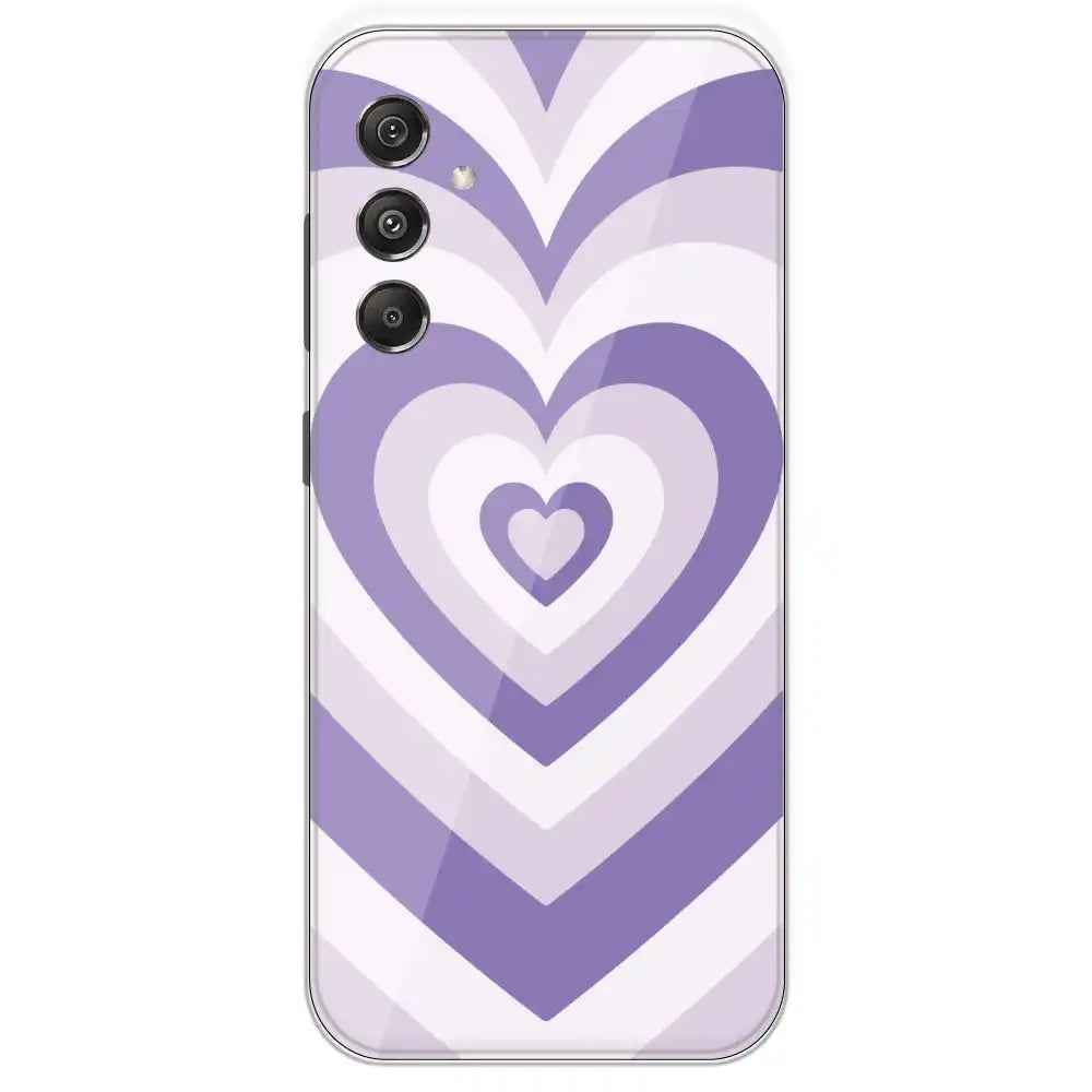 Dark Purple Hearts - Printed Silicone Case For Samsung Galaxy M34