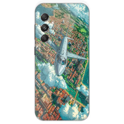 Flying Over City - Printed Silicone Case For Samsung Galaxy M34