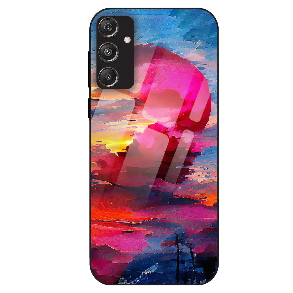 Abstract Sunset Vibes - Glass Case For Samsung Galaxy M34
