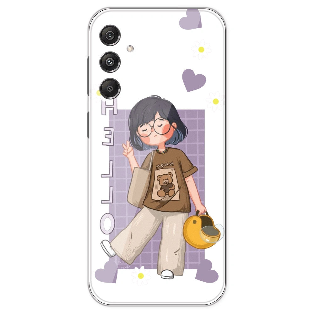 Introvert Girl - Clear Printed Silicone Case For Samsung Galaxy M34
