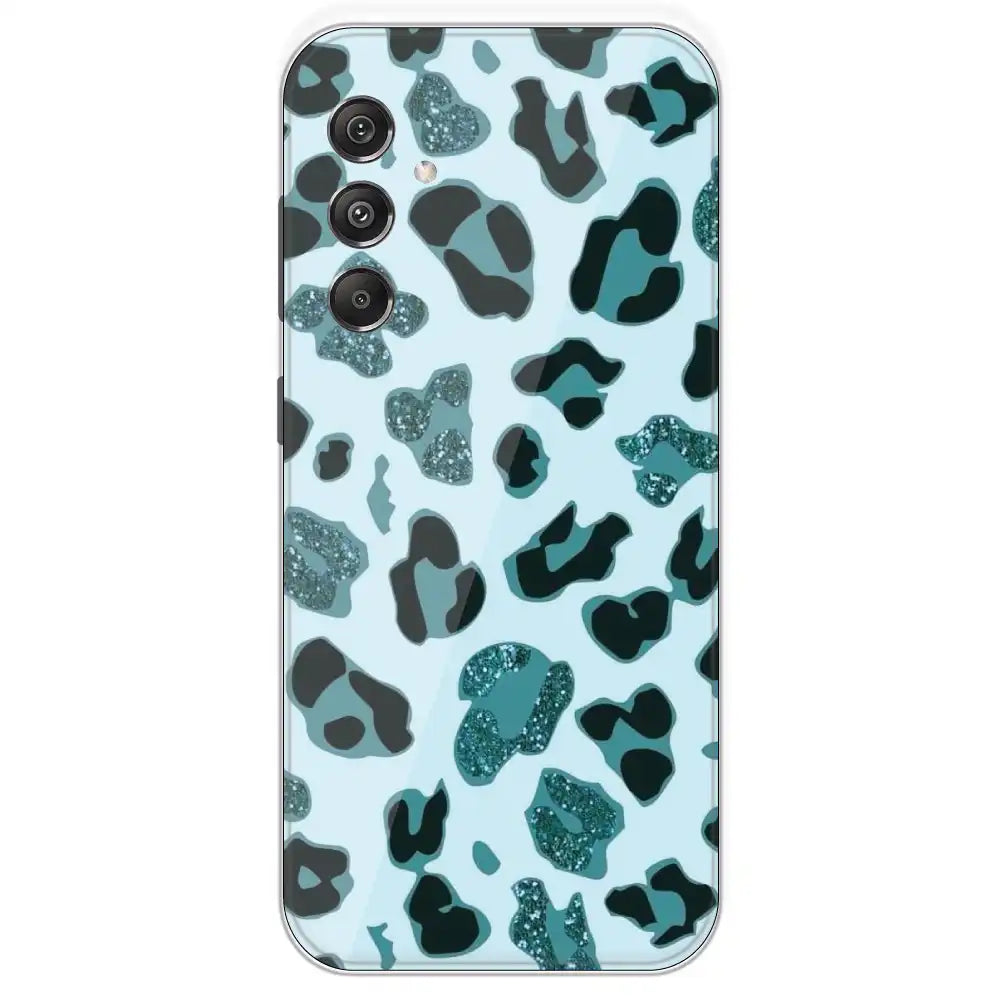 Blue Leopard Glitter Print - Printed Silicone Case For Samsung Galaxy 
M34