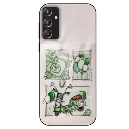 Vintage Green Sketch Aesthetic - Glass Case For Samsung Galaxy M34