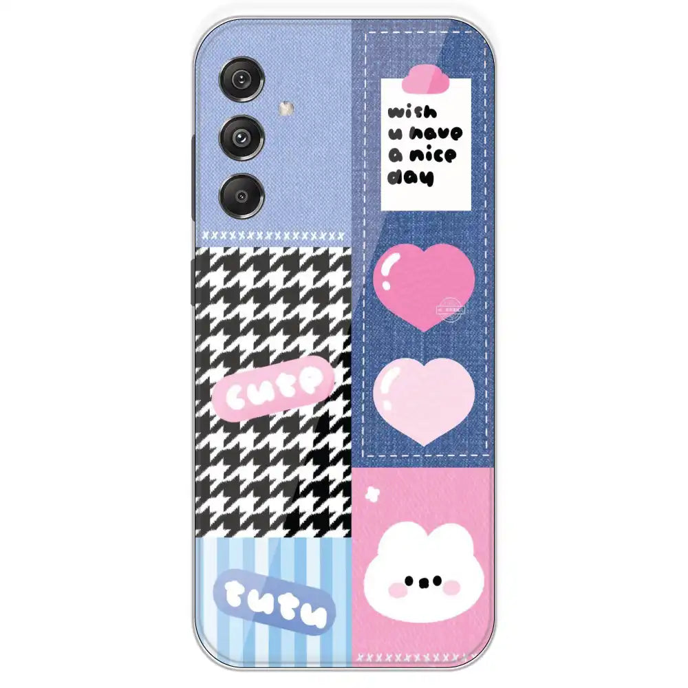 Cute Pink Bear Collage - Printed Silicone Case For Samsung Galaxy M34
