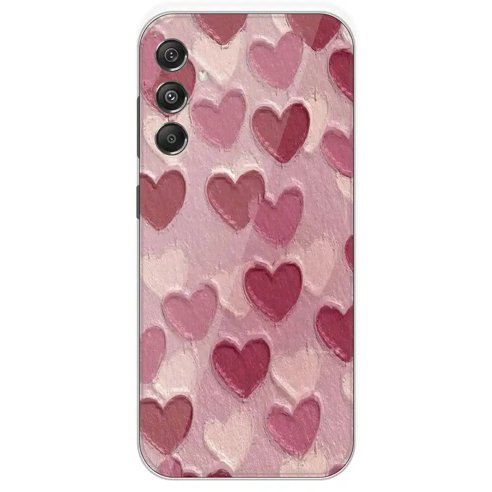 Pastel Hearts Love - Printed Silicone Case For Samsung Galaxy M34