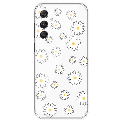 White Flowers - Clear Printed Silicone Case For Samsung Galaxy M34