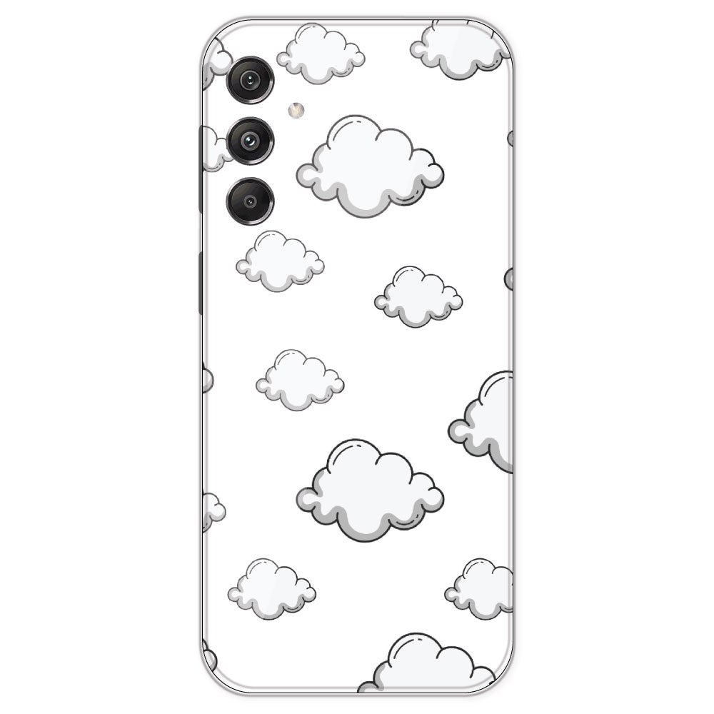 Clouds - Clear Printed Silicone Case For Samsung Galaxy M34