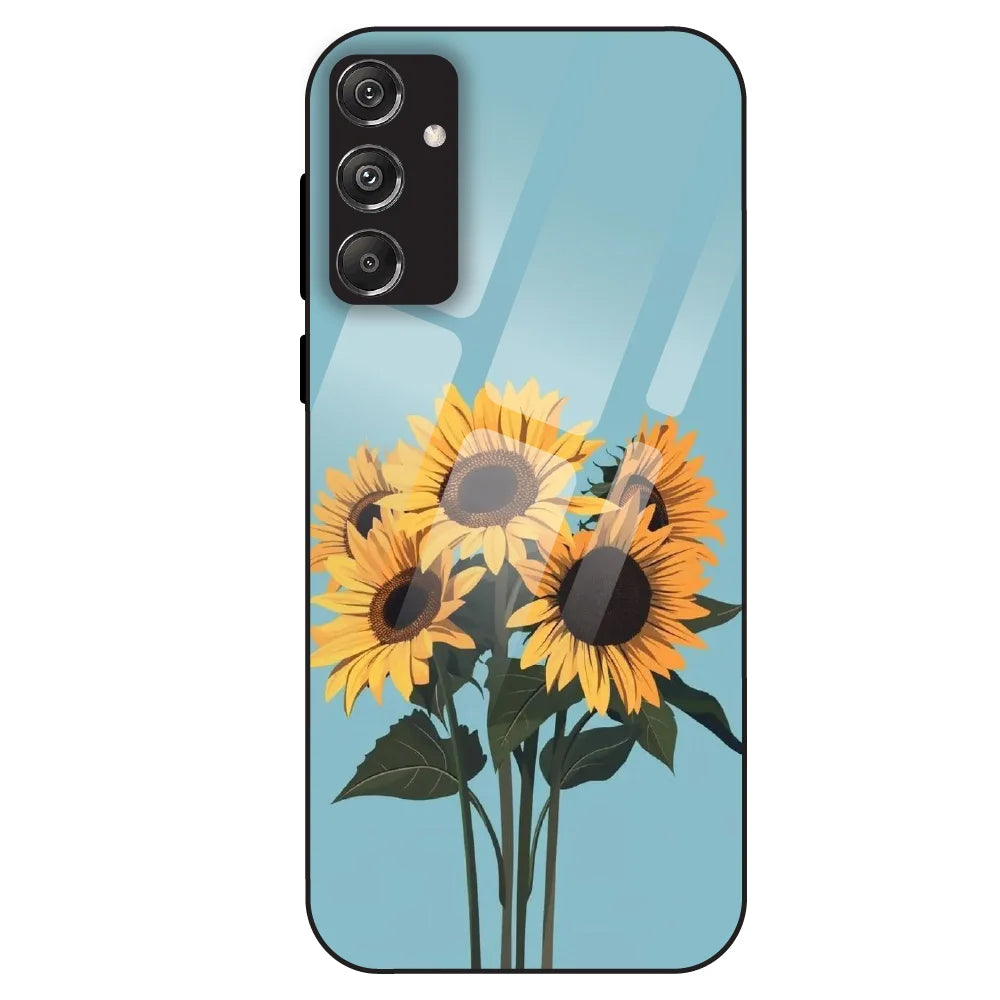 Sunflower Serenity - Glass Case For Samsung Galaxy M34