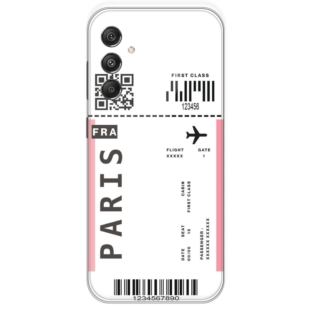 Paris Ticket - Clear Printed Silicone Case For Samsung Galaxy M34