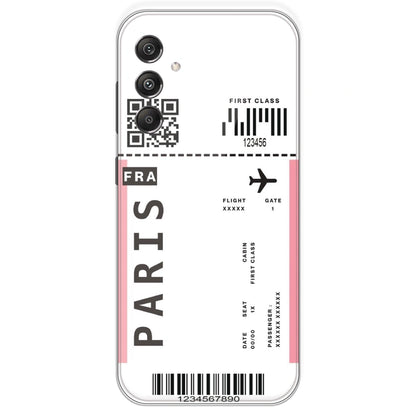 Paris Ticket - Clear Printed Silicone Case For Samsung Galaxy M34