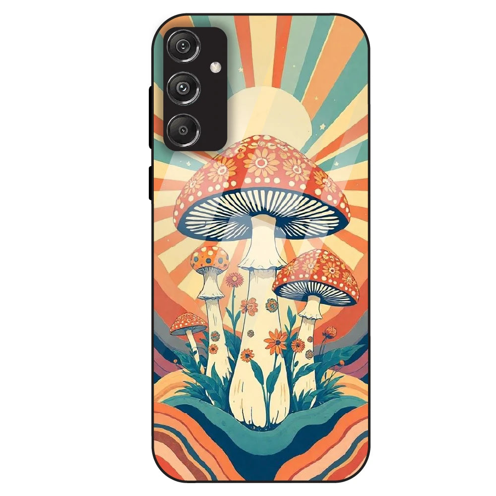 Retro Mushroom Art - Glass Case For Samsung Galaxy M34