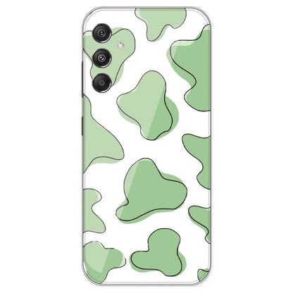 Green Cow Print - Clear Printed Silicone Case For Samsung Galaxy M34