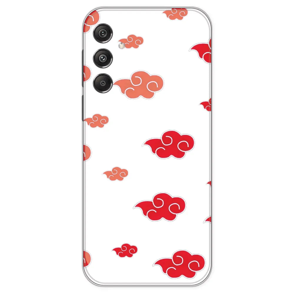 Red Clouds - Clear Printed Silicone Case For Samsung Galaxy M34