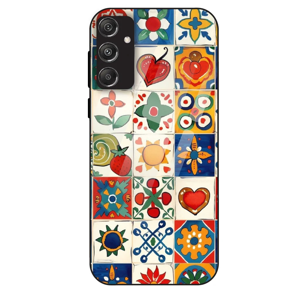 Colorful Tile Art - Glass Case For Samsung Galaxy M34