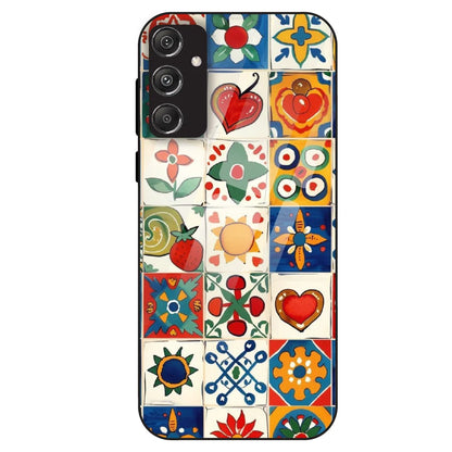 Colorful Tile Art - Glass Case For Samsung Galaxy M34