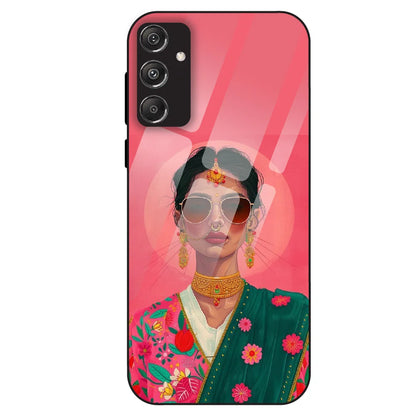 Royal Ethnic Diva - Glass Case For Samsung Galaxy M34