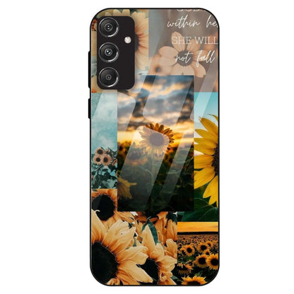 Sunflower Serenity Collage - Glass Case For Samsung Galaxy M34