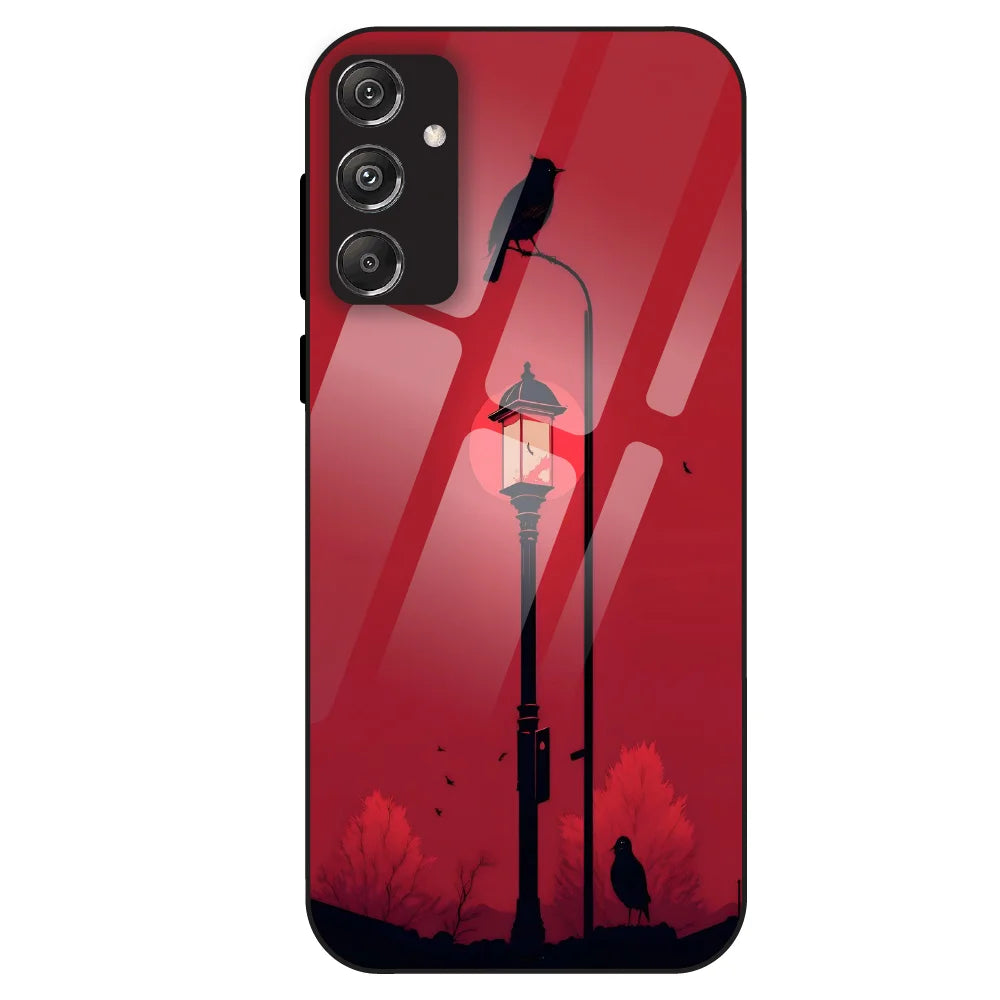 Red Street Lamp - Glass Case For Samsung Galaxy M34
