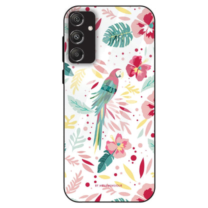 Tropical Parrot Floral - Glass Case For Samsung Galaxy M34
