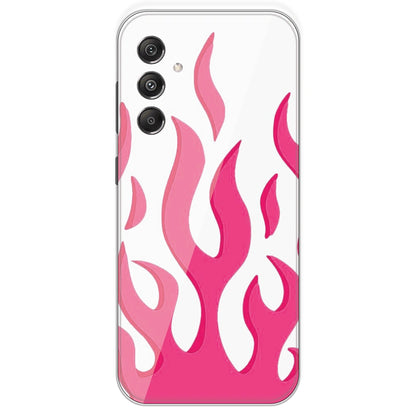 Pink Flames - Clear Printed Silicone Case For Samsung Galaxy M34
