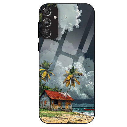 Tropical Beach Hut - Glass Case For Samsung Galaxy M34