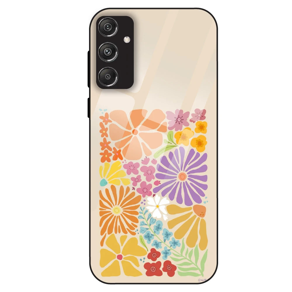 Colorful Floral - Glass Case For Samsung Galaxy M34
