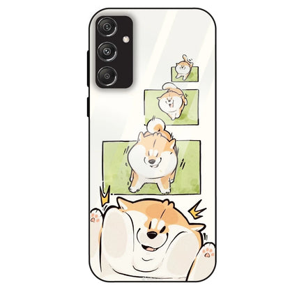 Cute Shiba Steps - Glass Case For Samsung Galaxy M34