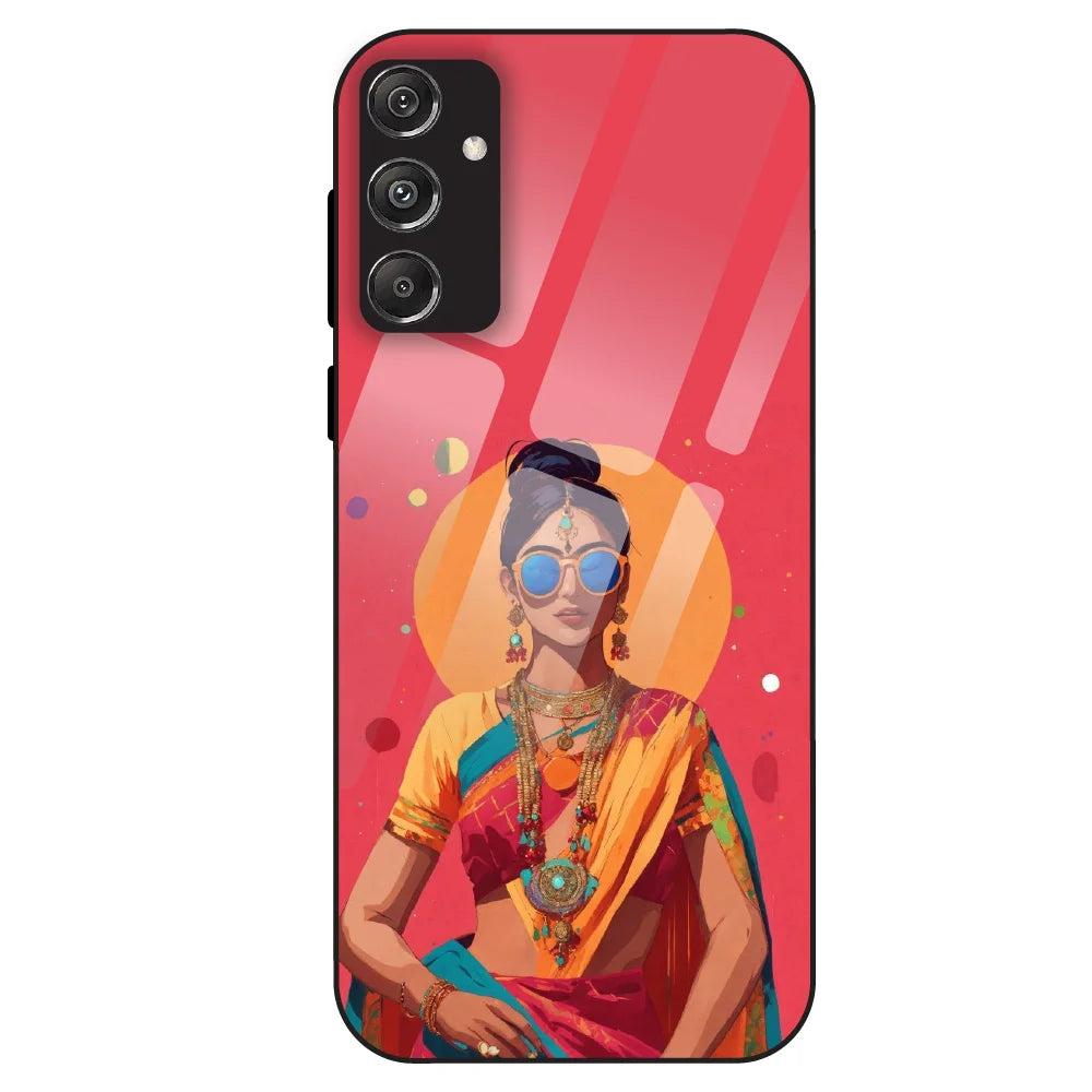 Trendy Ethnic Beauty - Glass Case For Samsung Galaxy M34