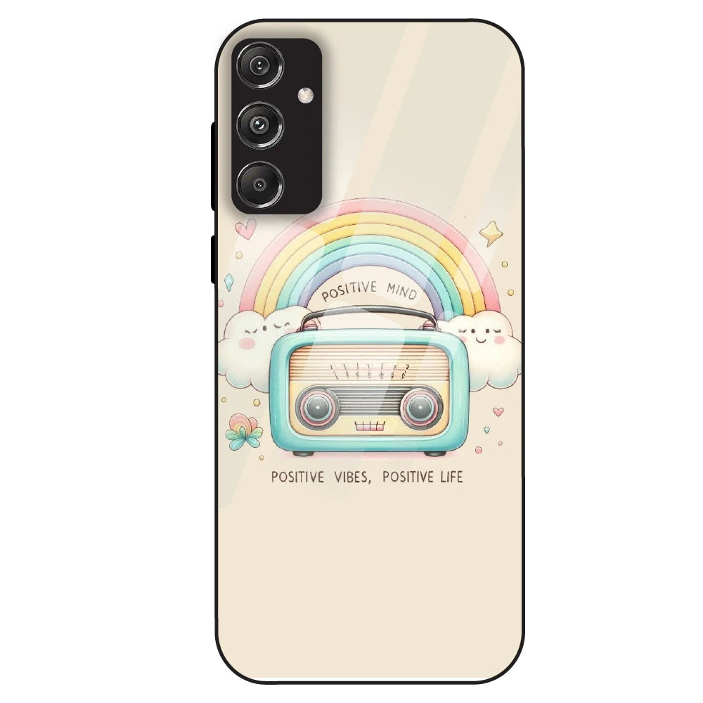 Positive Vibes Retro - Glass Case For Samsung Galaxy M34