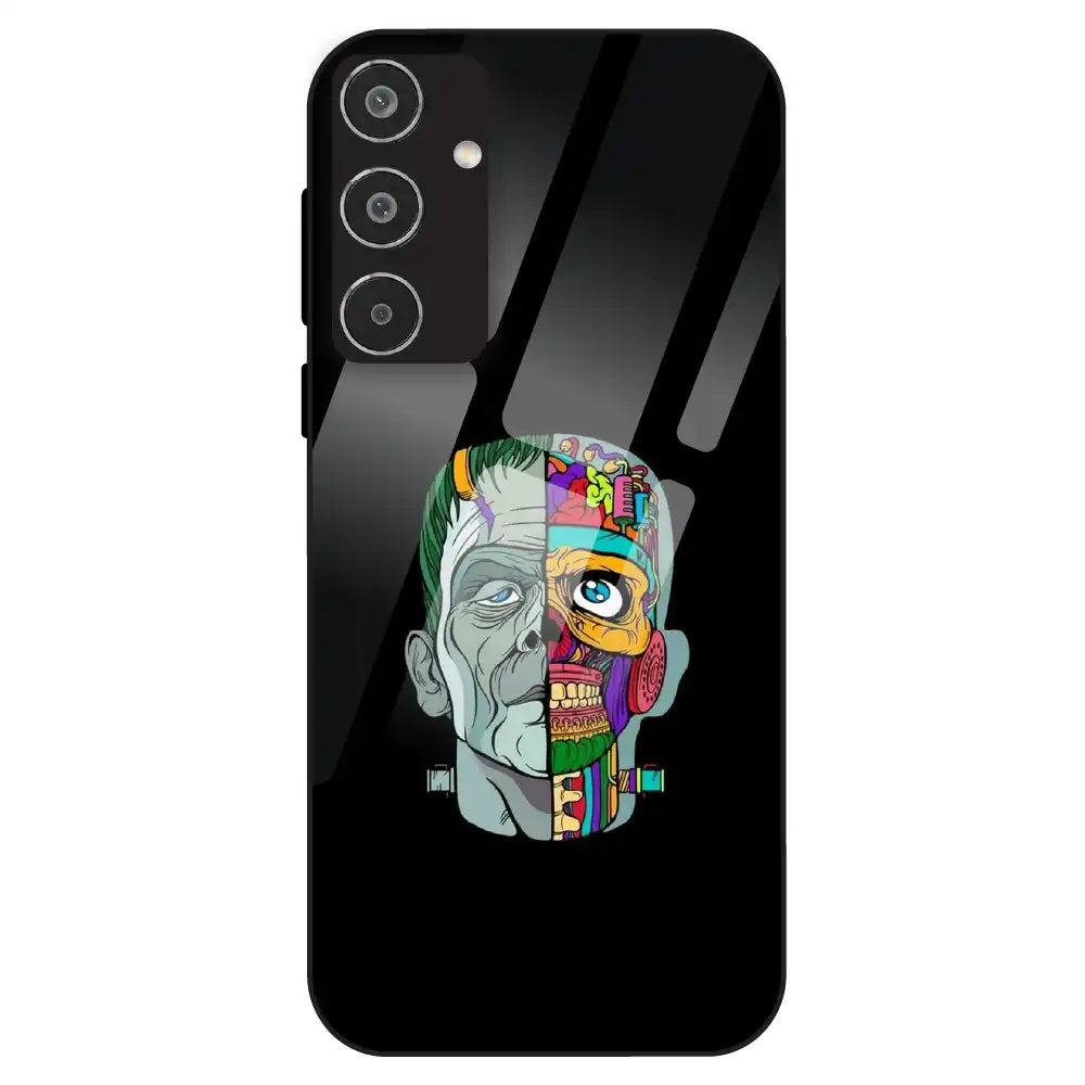 Half Skull Pop Art - Glass Case For Samsung Galaxy M35