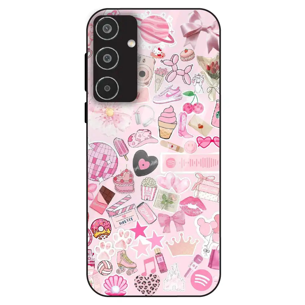 Pink Pop Aesthetic Collage - Glass Case For Samsung Galaxy M35