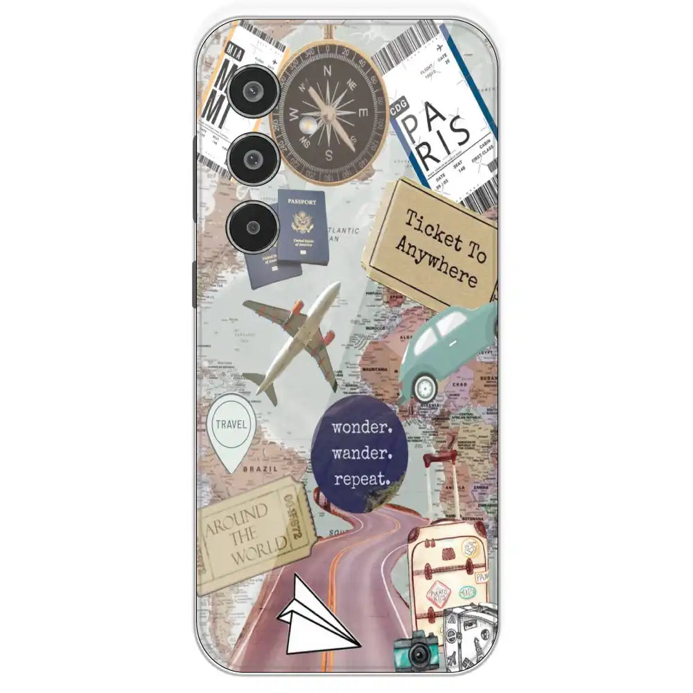 Travel Collage - Printed Silicone Case For Samsung Galaxy M35