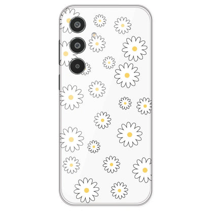 White Flowers - Clear Printed Silicone Case For Samsung Galaxy M35