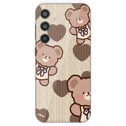Teddy Heart - Printed Silicone Case For Samsung Galaxy M35