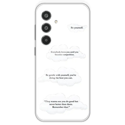 Quotes And Clouds - Clear Printed Silicone Case For Samsung Galaxy M35