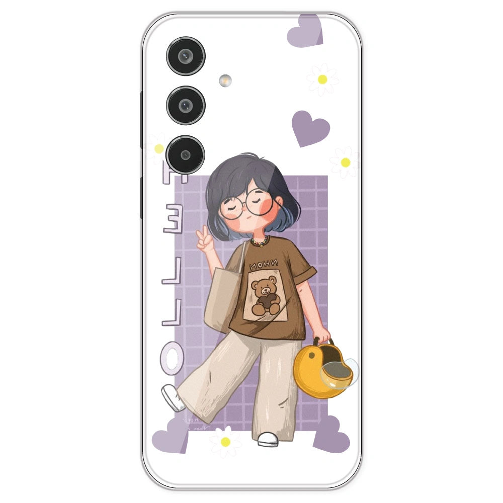 Introvert Girl - Clear Printed Silicone Case For Samsung Galaxy M35