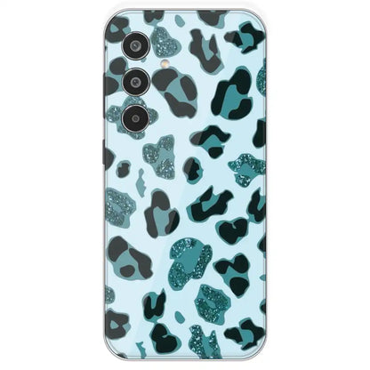 Blue Leopard Glitter Print - Printed Silicone Case For Samsung Galaxy 
M35