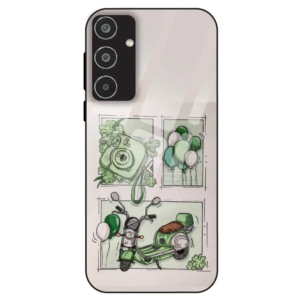 Vintage Green Sketch Aesthetic - Glass Case For Samsung Galaxy M35