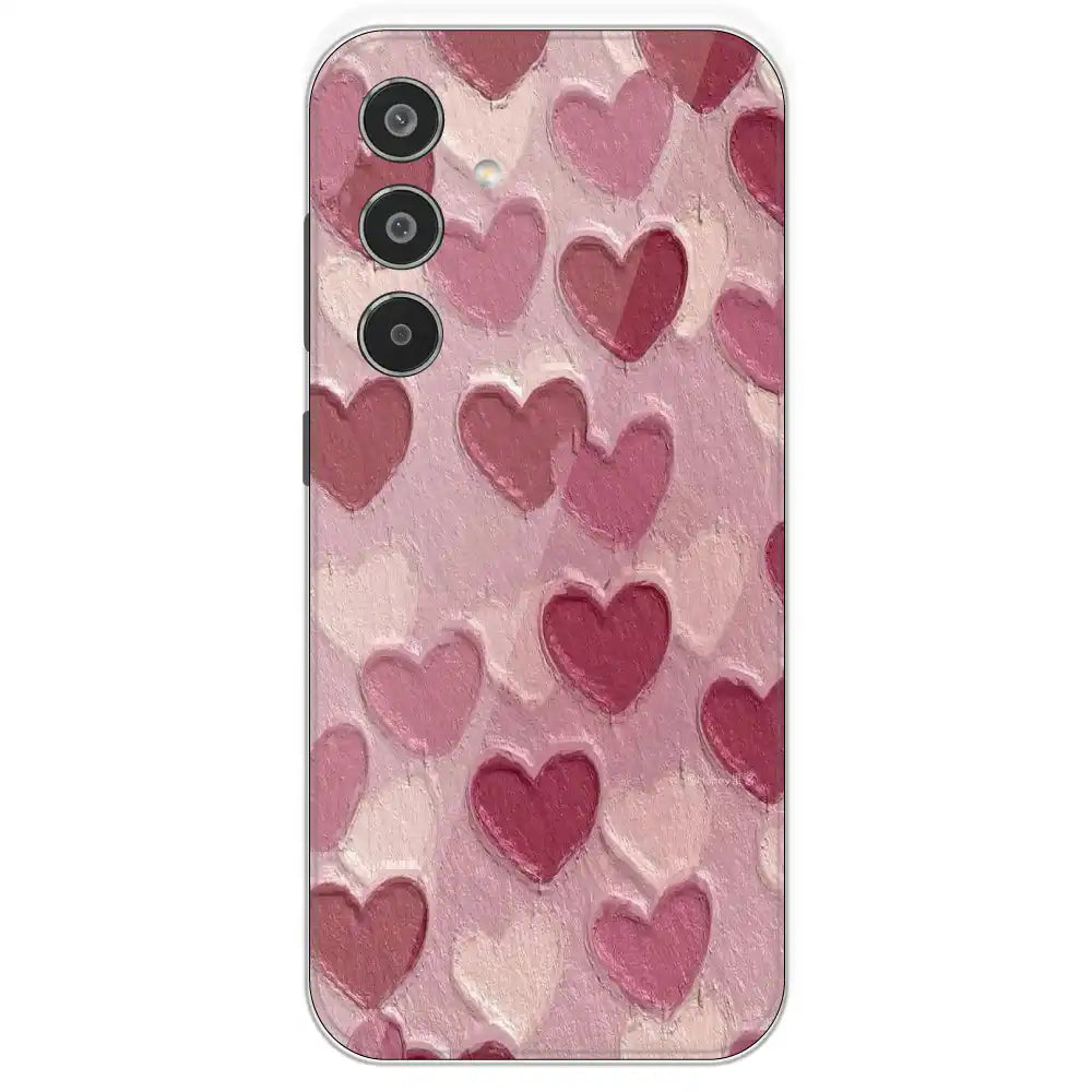 Pastel Hearts Love - Printed Silicone Case For Samsung Galaxy M35
