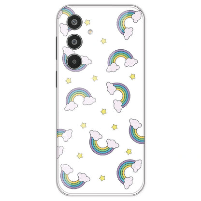 Rainbow With Clouds - Clear Printed Silicone Case For Samsung Galaxy M35