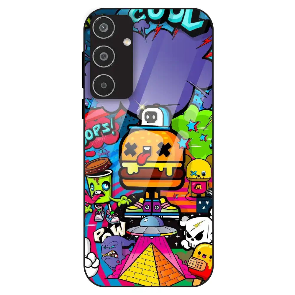 Colorful Graffiti Cartoon - Glass Case For Samsung Galaxy M35