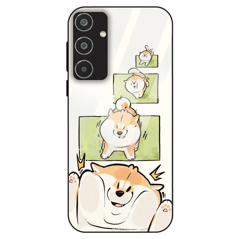 Cute Shiba Steps - Glass Case For Samsung Galaxy M35