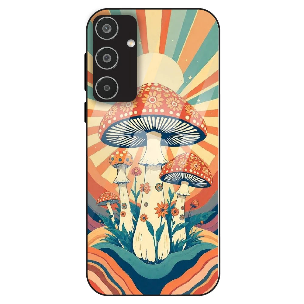 Retro Mushroom Art - Glass Case For Samsung Galaxy M35